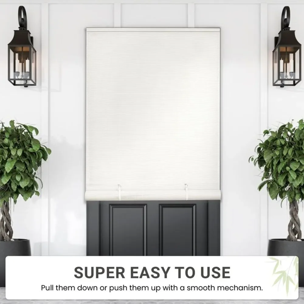 PowerSellerUSA Oval Cordless Blinds, Roll-Up Roller Shades for Windows and